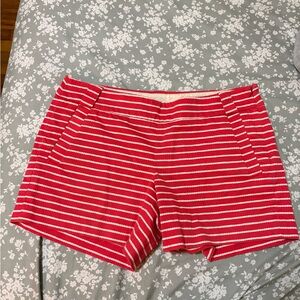 J. Crew Red and White Striped Women Shorts